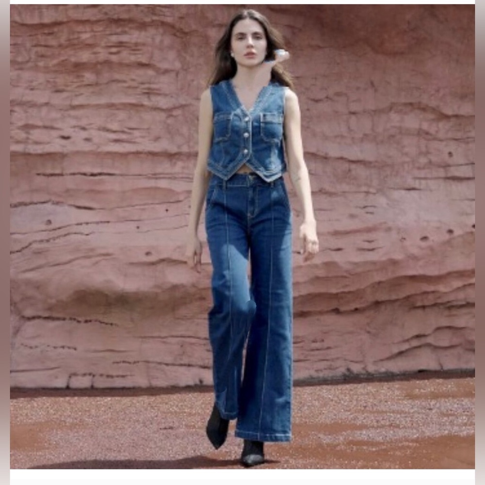 Madewell 24 High Rise super Wide Leg Flare Jeans‎ Raw Hem Seam Detail Y2K